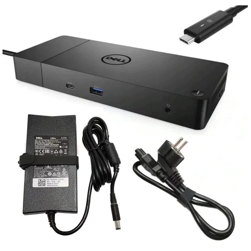 Dell WD19 – stacja dokująca 130W. Wielofunkcyjna, z licznymi portami, umożliwia szybkie ładowanie i podłączenie wielu urządzeń jednocześnie.jpg