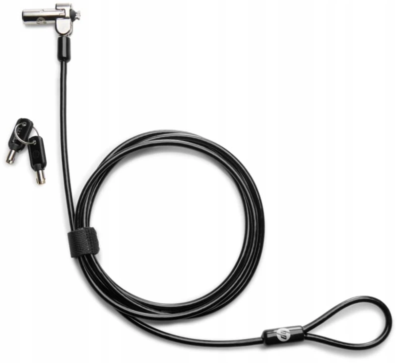 HP Nano Keyed Cable Lock (1AJ39AA) – kompaktowa linka zabezpieczająca do laptopów i urządzeń wyposażonych w gniazdo Nano Lock.