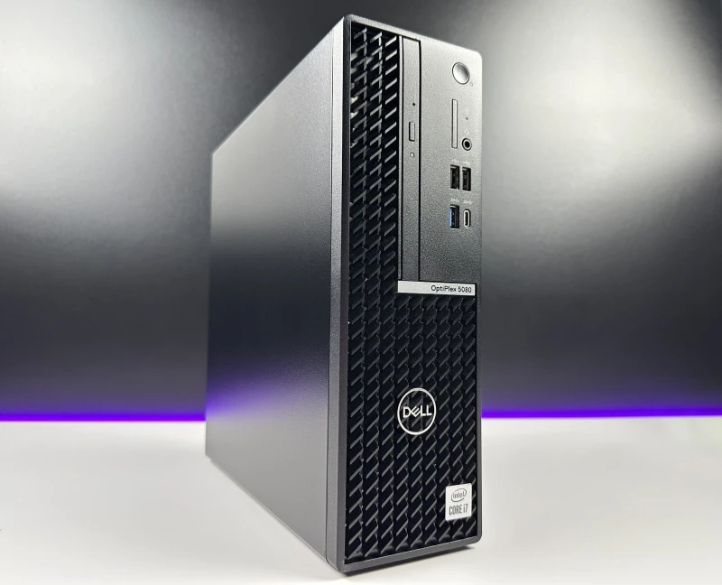 Dell OptiPlex 5080 SFF - i7-10700, Intel UHD Graphics 630, DVD. Komputer biznesowy z obsługą pamięci DDR4 i szybkich dysków PCIe NVMe.