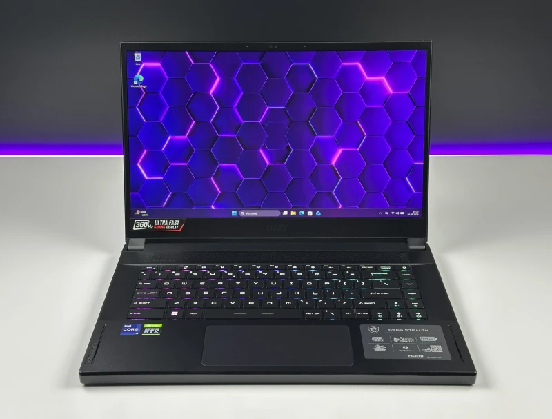 MSI GS66 Stealth 11UH - i9-11900H, 360Hz, RTX 3080. Gamingowy laptop z klawiaturą RGB i matrycą 360Hz stworzoną do rywalizacji e-sportowej.
