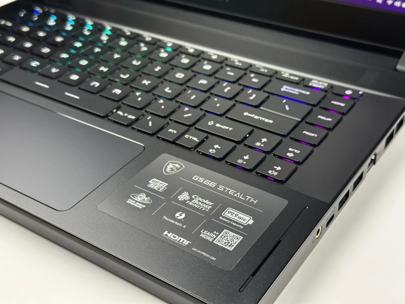 MSI GS66 Stealth 11UH - i9-11900H, 360Hz, RTX 3080. Gamingowy laptop z klawiaturą RGB i matrycą 360Hz stworzoną do rywalizacji e-sportowej.