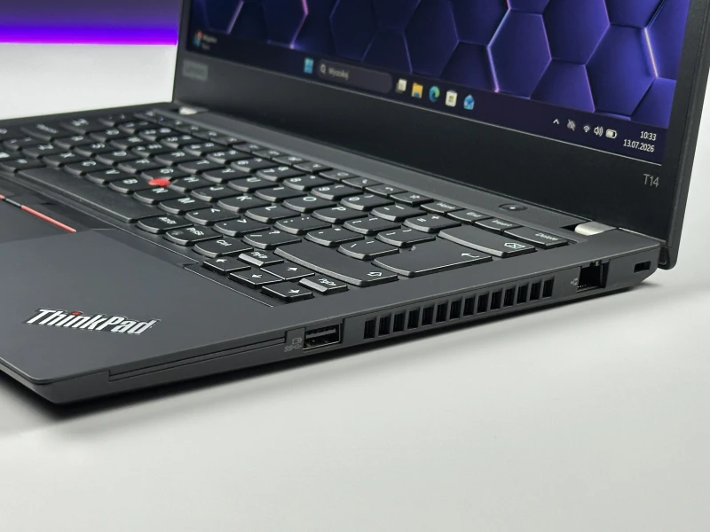 Lenovo ThinkPad T14 Gen 2 z i5-1145G7, grafiką Intel Iris Xe i ekranem 14" FHD. Lekki laptop biznesowy z pamięcią DDR4 i obsługą Thunderbolt 4.