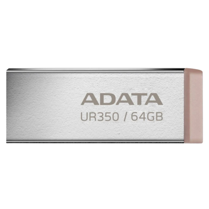 Pendrive ADATA UR350 64GB USB 3.2 Gen1. Kompaktowa pamięć przenośna w metalowej obudowie, idealna do szybkiego zapisu i przenoszenia plików.