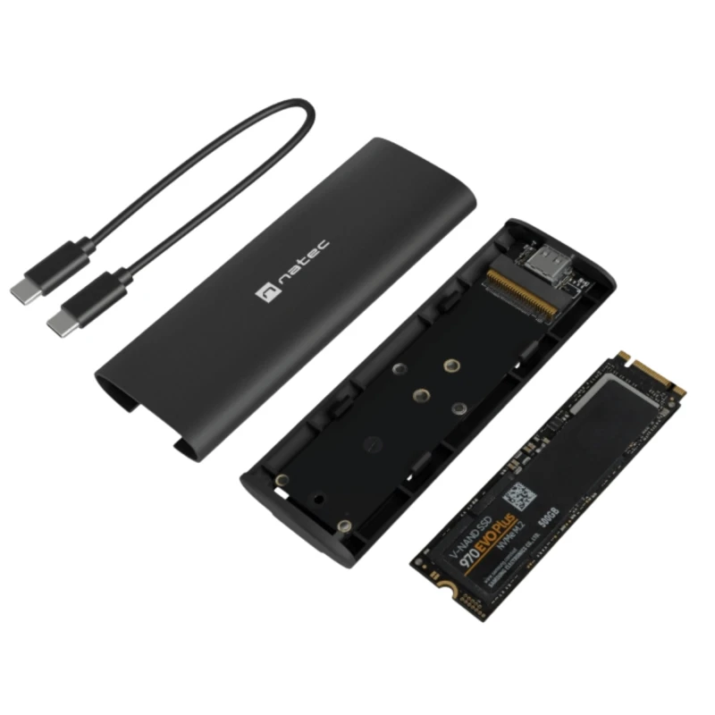 Natec Rhino M.2 NVMe Lite. Obudowa na dysk SSD M.2 NVMe, umożliwiająca wygodne podłączenie nośnika jako zewnętrznej pamięci USB.