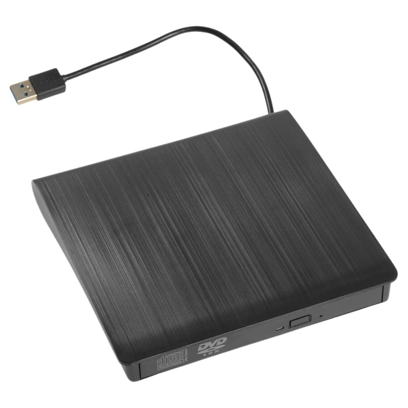 Zewnętrzny napęd DVD iBOX IED02 USB 3.0. Kompaktowy odczyt płyt CD/DVD z wbudowanym kablem USB.