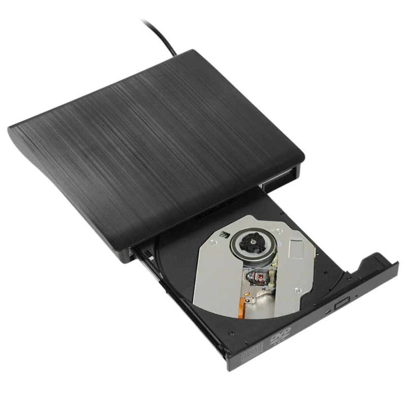 Zewnętrzny napęd DVD iBOX IED02 USB 3.0. Kompaktowy odczyt płyt CD/DVD z wbudowanym kablem USB.