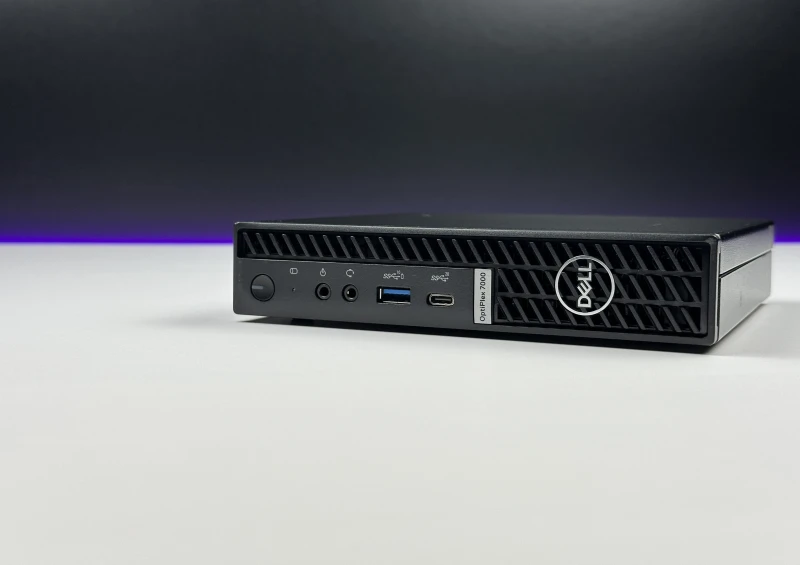 Dell OptiPlex 7000 Micro z procesorem i7-12700 i Intel UHD 770. Konstrukcja z Wi-Fi i możliwością rozbudowy o dwa szybkie dyski M.2 NVMe.